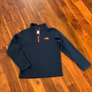 The North Face Kids Navy and Orange Half-Zip Sweatshirt